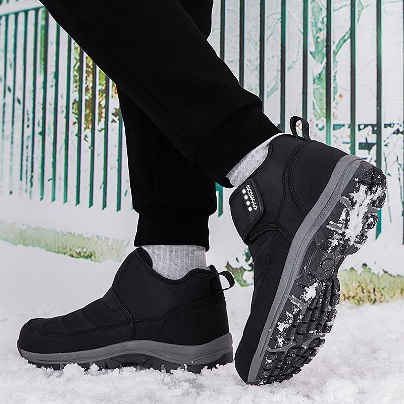 Men’s Puffer Snow Boots – Fur-Lined, Arch Support, Windproof, Waterproof & Non-Slip