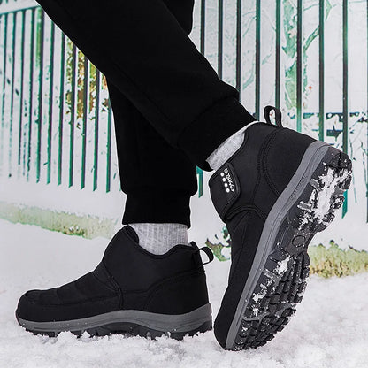 Men’s Puffer Snow Boots – Fur-Lined, Arch Support, Windproof, Waterproof & Non-Slip