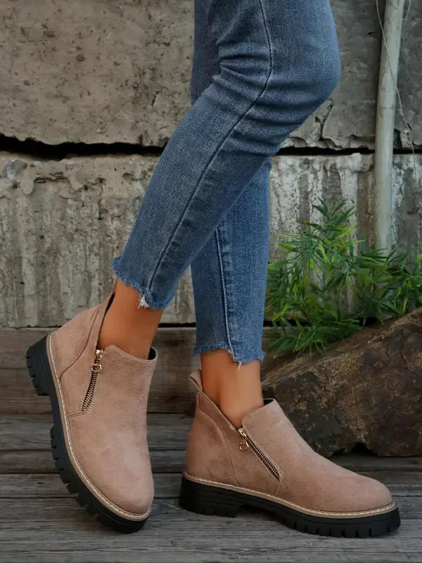 Women's Fashionable Solid Color Orthopedic Ankle Boots