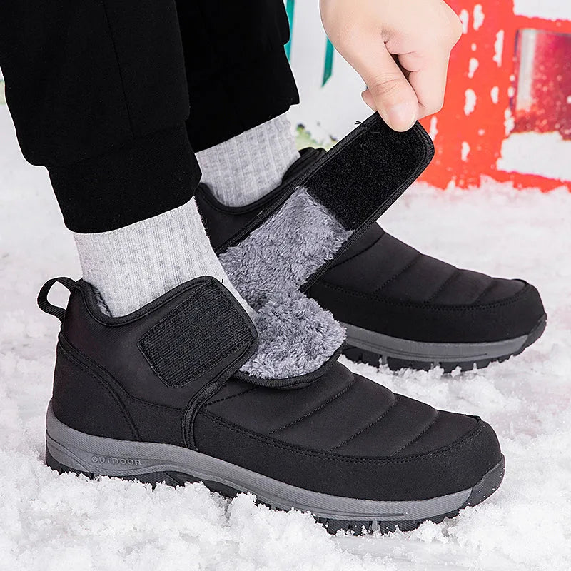 Men’s Puffer Snow Boots – Fur-Lined, Arch Support, Windproof, Waterproof & Non-Slip