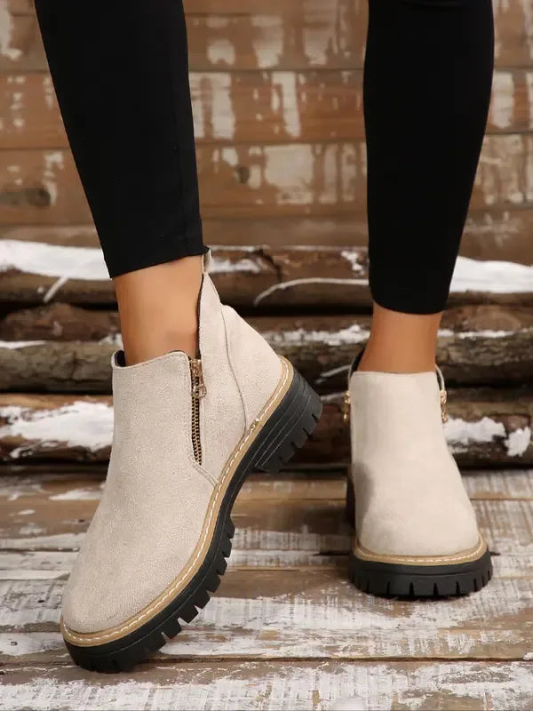 Women's Fashionable Solid Color Orthopedic Ankle Boots