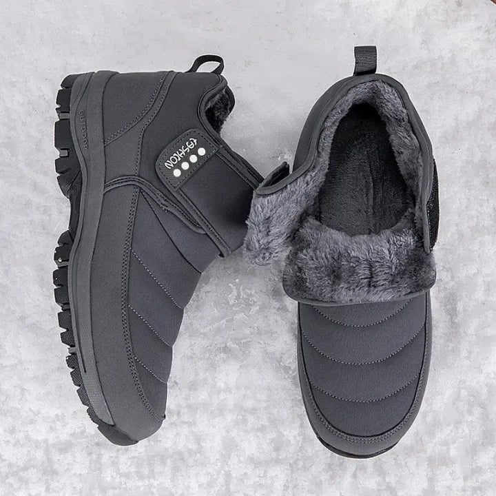 Men’s Puffer Snow Boots – Fur-Lined, Arch Support, Windproof, Waterproof & Non-Slip