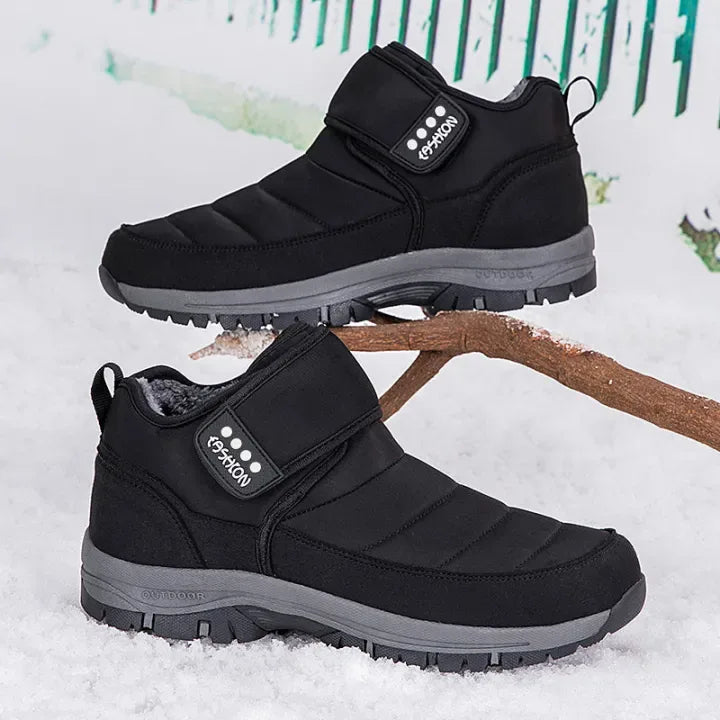 Men’s Puffer Snow Boots – Fur-Lined, Arch Support, Windproof, Waterproof & Non-Slip