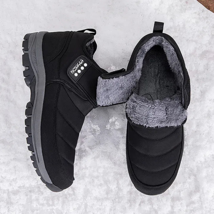 Men’s Puffer Snow Boots – Fur-Lined, Arch Support, Windproof, Waterproof & Non-Slip