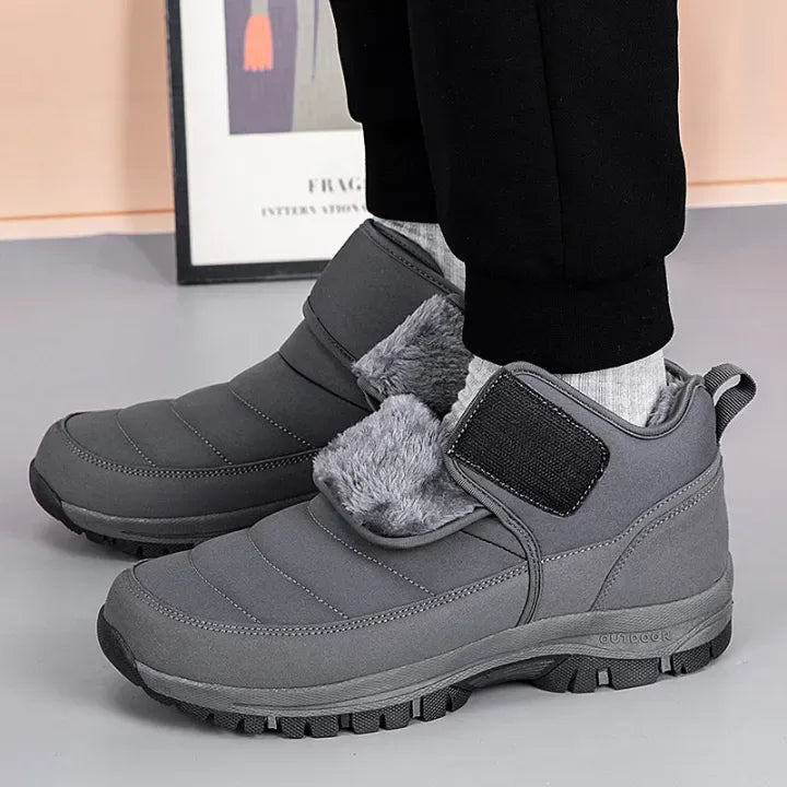Men’s Puffer Snow Boots – Fur-Lined, Arch Support, Windproof, Waterproof & Non-Slip