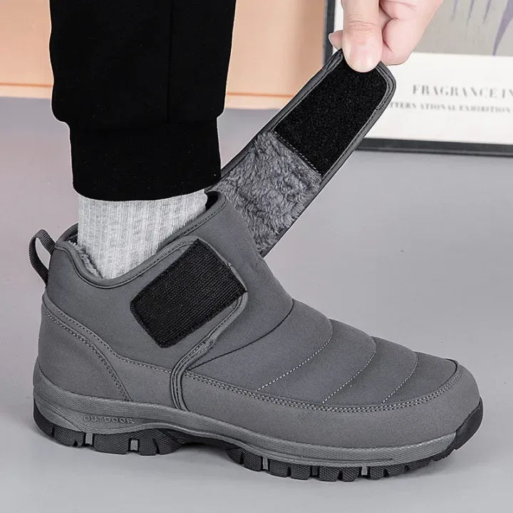 Men’s Puffer Snow Boots – Fur-Lined, Arch Support, Windproof, Waterproof & Non-Slip