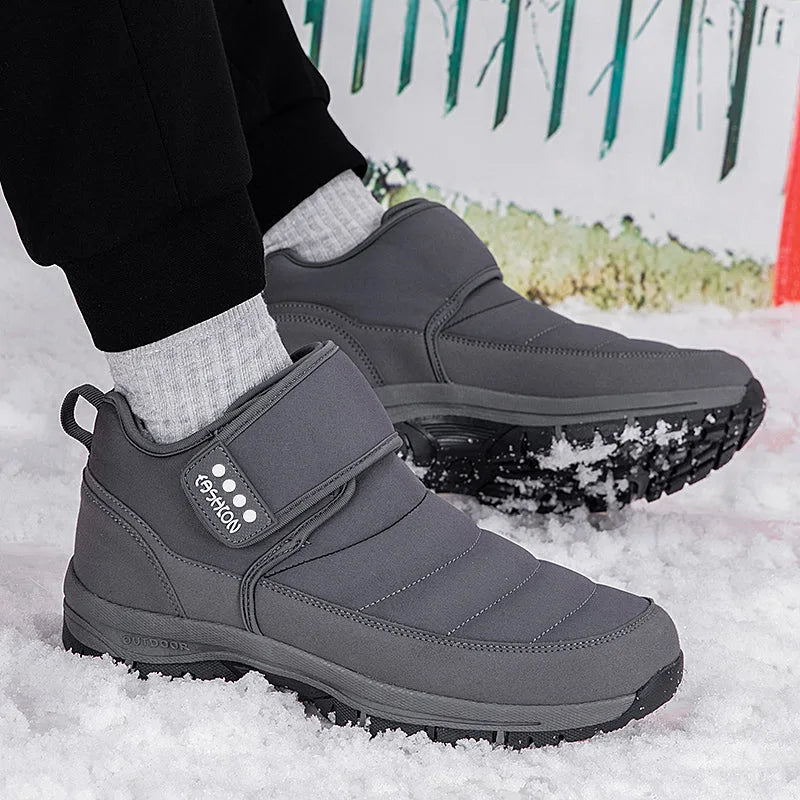 Men’s Puffer Snow Boots – Fur-Lined, Arch Support, Windproof, Waterproof & Non-Slip