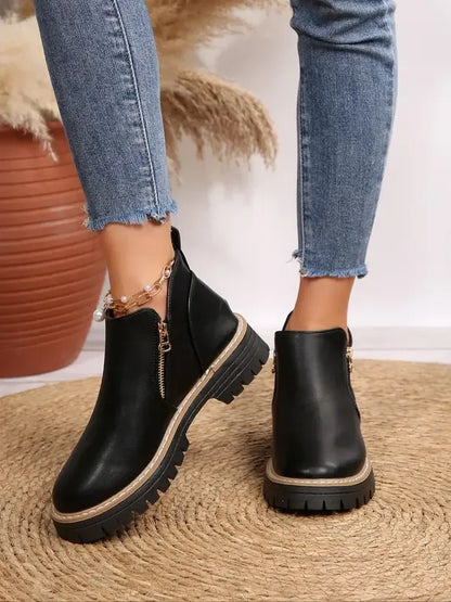 Women's Fashionable Solid Color Orthopedic Ankle Boots