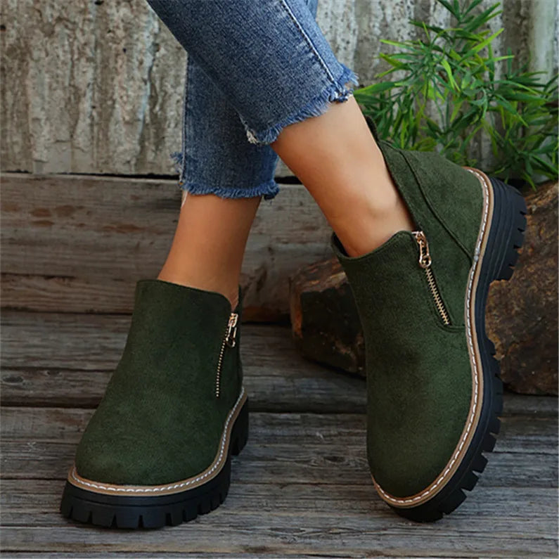 Women's Fashionable Solid Color Orthopedic Ankle Boots