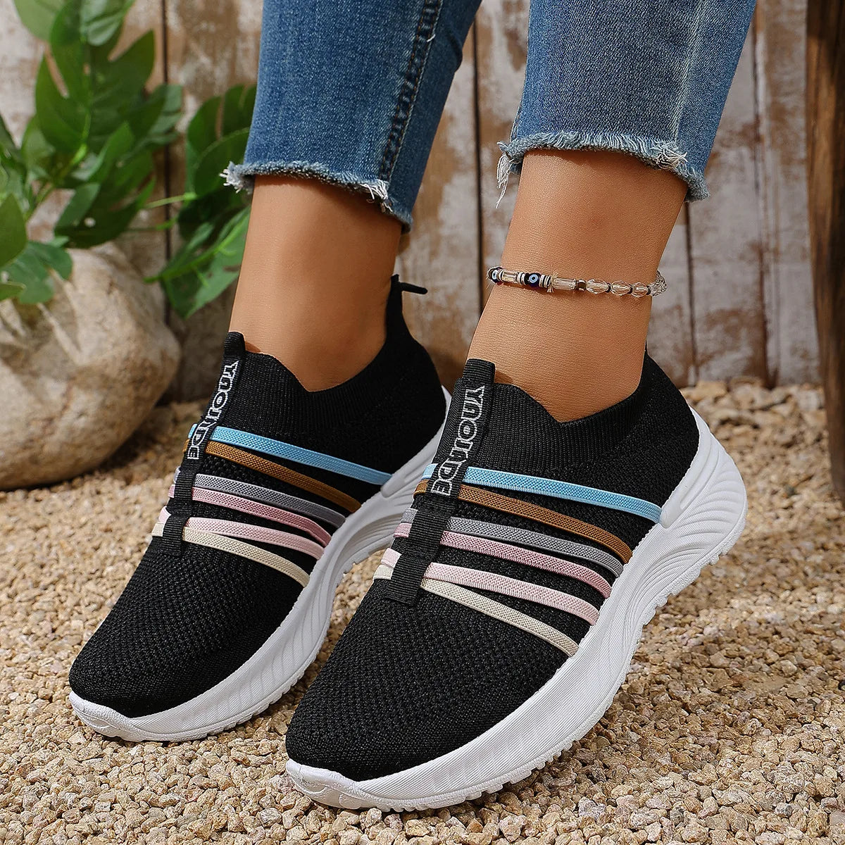 Women's lightweight, breathable, soft-soled slip-on sneakers