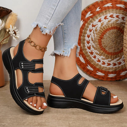 New Women's Comfortable Thick-Soled Velcro Sandals