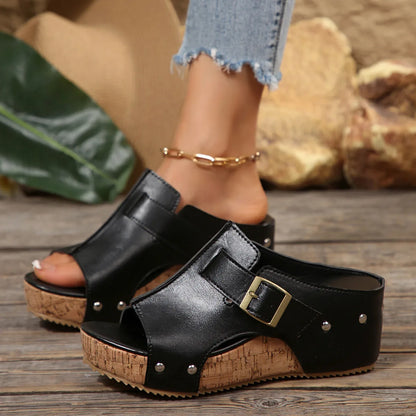 New women's Velcro studded sandals