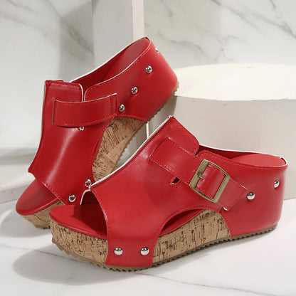New women's Velcro studded sandals