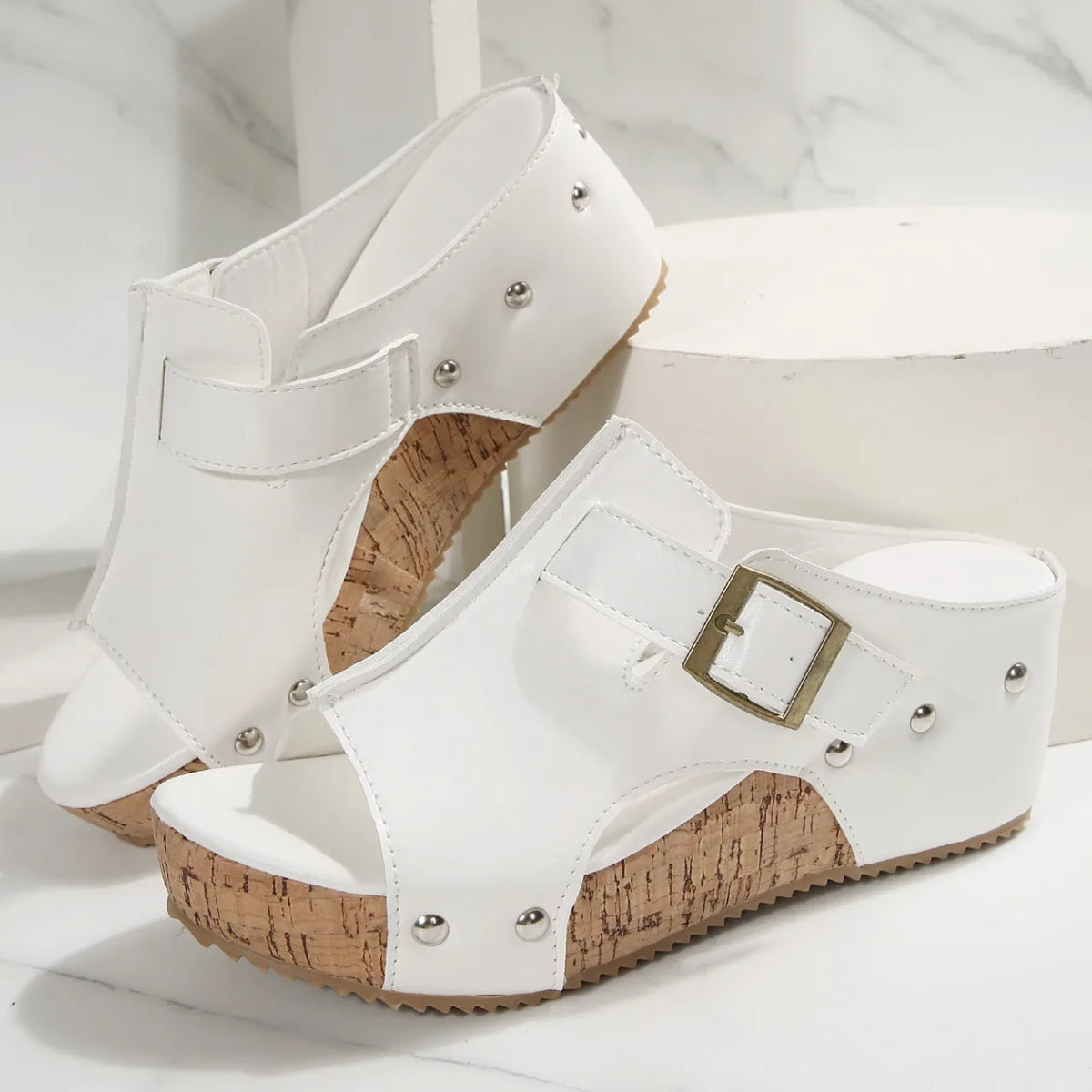 New women's Velcro studded sandals