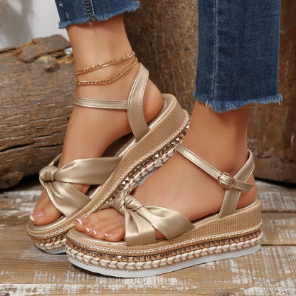 Women's buckle wedge platform sandals
