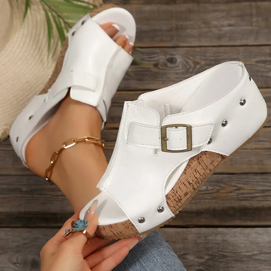 New women's Velcro studded sandals