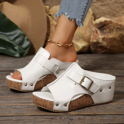New women's Velcro studded sandals