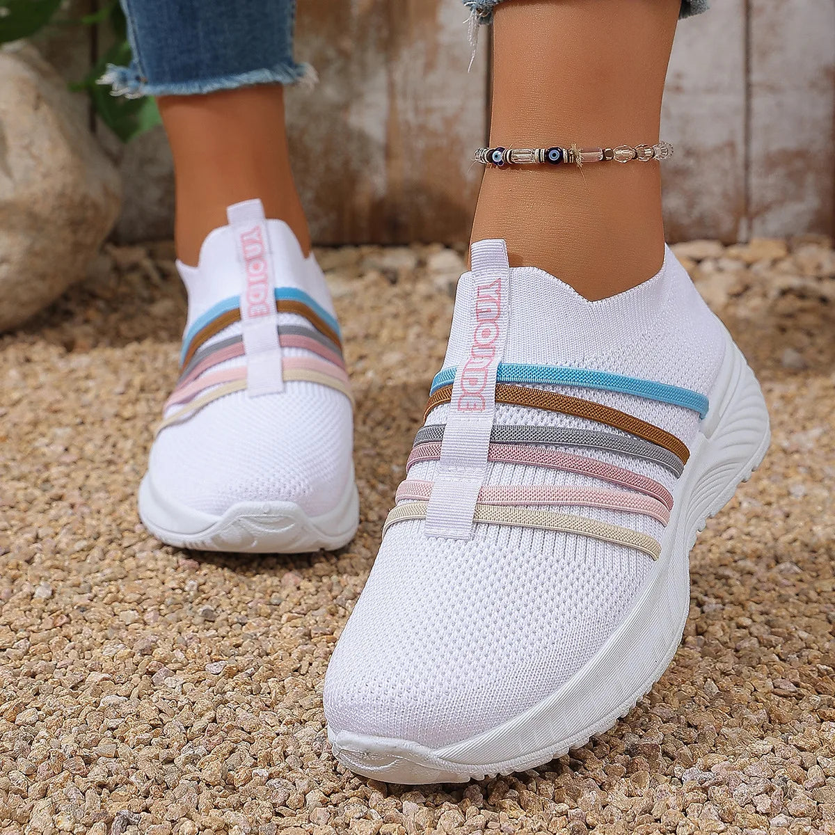 Women's lightweight, breathable, soft-soled slip-on sneakers