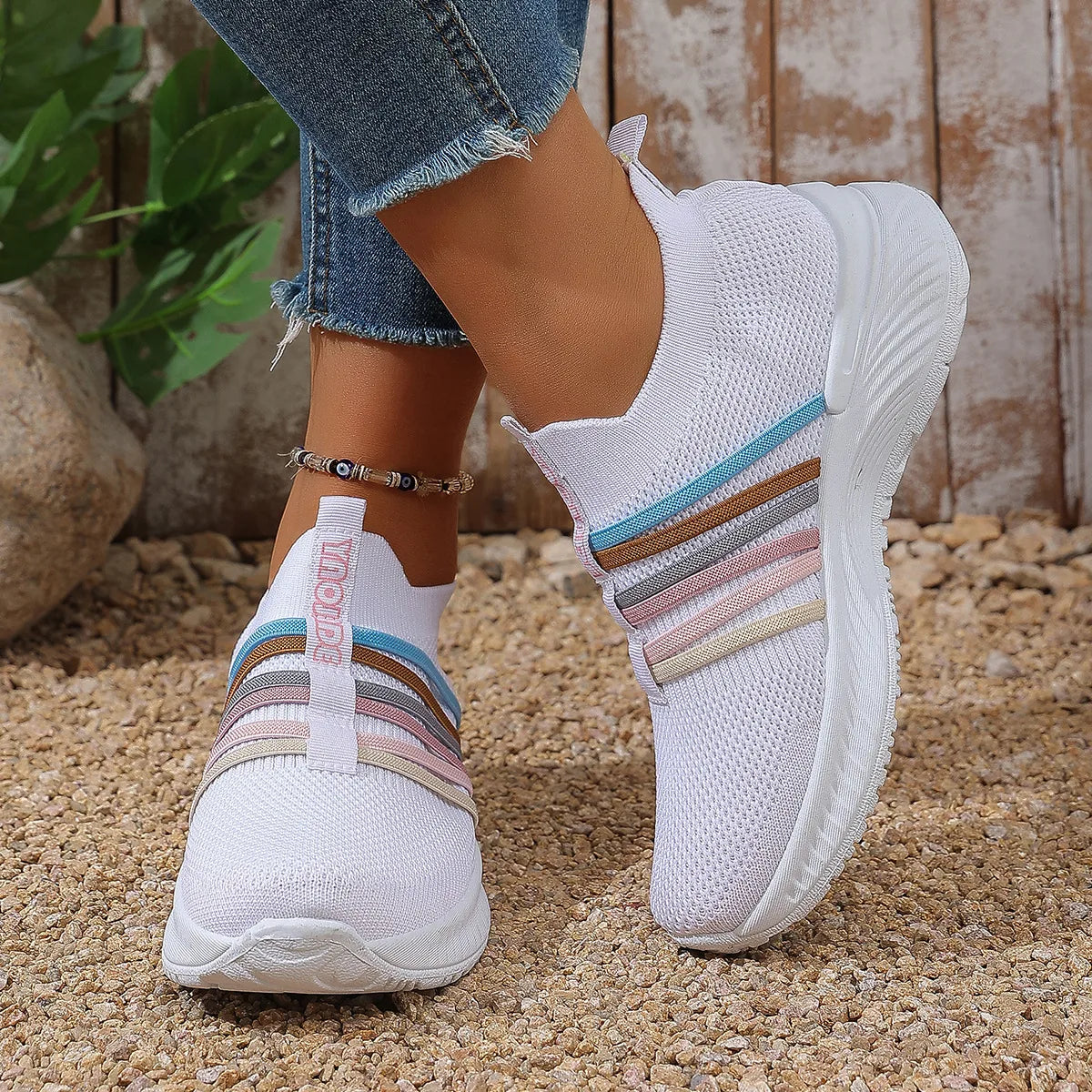 Women's lightweight, breathable, soft-soled slip-on sneakers