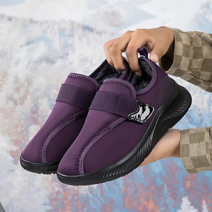 Women's winter fleece-lined warm non-slip lightweight cotton shoes