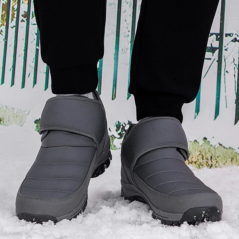 Men’s Puffer Snow Boots – Fur-Lined, Arch Support, Windproof, Waterproof & Non-Slip
