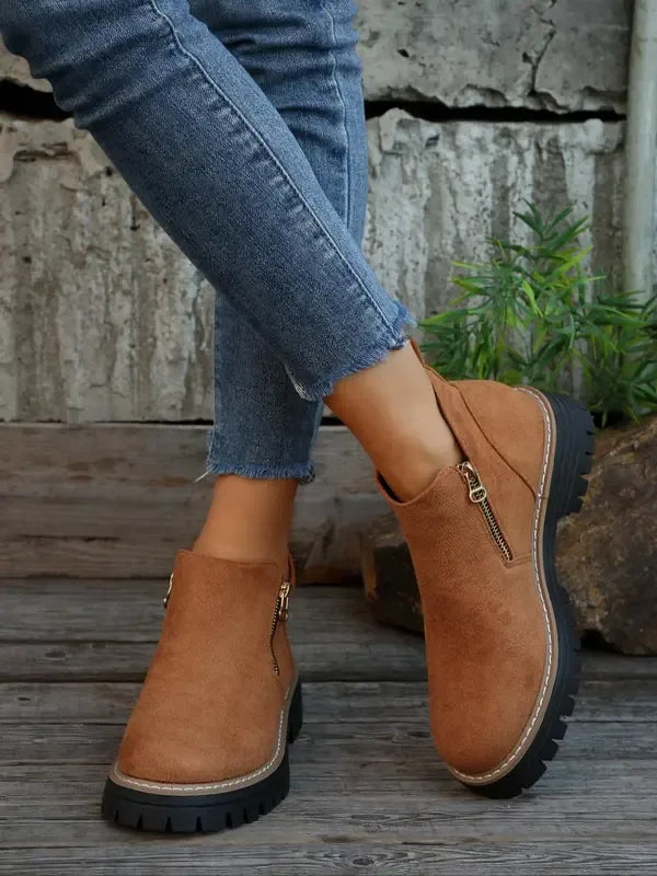Women's Fashionable Solid Color Orthopedic Ankle Boots