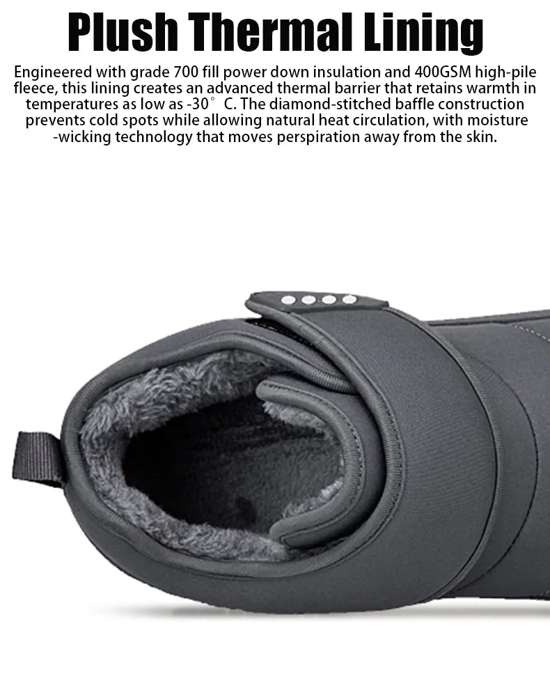Men’s Puffer Snow Boots – Fur-Lined, Arch Support, Windproof, Waterproof & Non-Slip